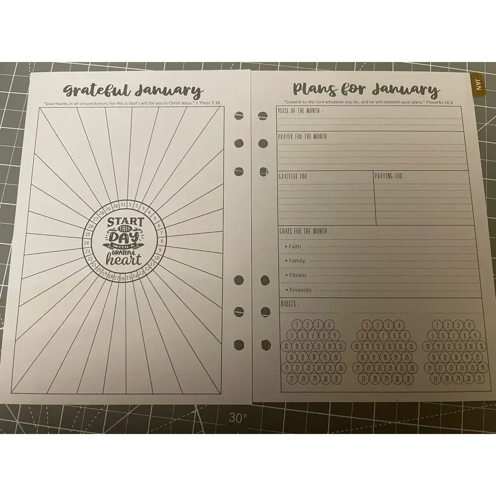 Prayerful Planner Size A5 ~ 6 Hole Punched ~ Dated 2025 ~ Only Opened For Pics
